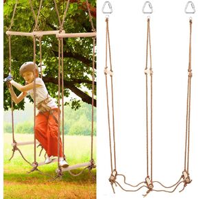Rope Bridge Skip for Kids Rickety Bridge Rope Ladder Ninja Slack Line Accessories Backyard Obstacle Course Accessories for Ninja Warrior Training