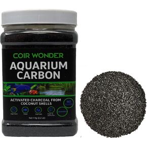 Aquarium Carbon – 1 Kg (2.2 Lb) – Coconut Shell Activated Charcoal – Filter Media for Fish Tanks, Ponds – Water Clarifier Granules