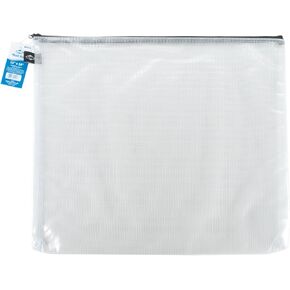 Alvin, PVC Clear Mesh Kit Bag, Zippered Top Pen Pouch - 15" x 18"