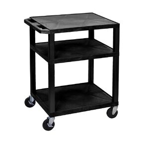 H Wilson WT34E Presentation Cart, 34" H, Black