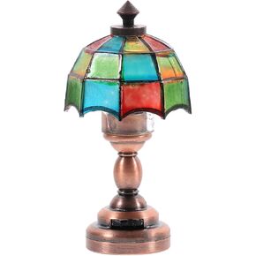 EXCEART 1 Pc 1:12 Scale Dollhouse Desk Lamp Miniature Dollhouse Lampshade DIY Dollhouse Lampshade with LED Light for Dollhouse Micro Landscape Decorations