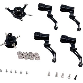 RC Helicopter Swashplate مجموعة قطع الغيار خفيفة الوزن سهلة تثبيت مقطع ورقة متين مقطع RC ل K124 K170 ، أسود