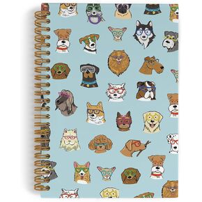 Dog Animal Spiral Notebook, Dog Journal Notebook, Dog Lover Gifts, Cute Dog Notebooks for School Work, Life Is Better with Dogs Office Supplies Gifts for Dog Owners Women Men, 5.5x8.3 Inch