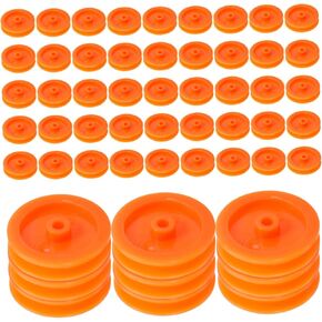 Cabilock Diy Craft Pulley Wheel Set 100pcs Plastic Serpentine Belt Pulley Mute Gears Toy Wheel Accessories Multipurpose for Rc Cars Planes