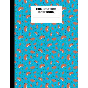 Composition Notebook: Degu Blue College Ruled Book