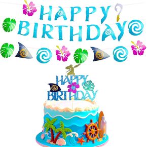 Moana Cake Topper - Baby Moana Birthday Decorations for Memorable Party - Stunning Cake & Cupcake Toppers (Blue)