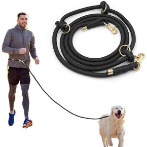 Hands Free Dog Leash,Waist Leash for Dog Walking,Slip Leads for Dogs (Black)