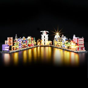 LED Light Kit Compatible with Lego-Diagon Alley Wizarding Shops Set, Compatible with Lego 76444 (Lights Only, No Models)