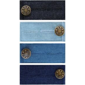 4 Pcs Button Extenders for Pants, Button Extender Set, Denim Pants Extender for Jeans (4 Colors)