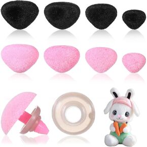 120 Pcs Safety Noses for Amigurumi, Plush Plastic Safety Nose for Stuffed Animals with Washers Crochet Noses for Craft Doll Plush Animals Accessories Doll Making(Four Sizes)