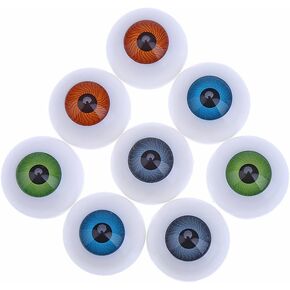 CCINEE 4 Pairs of 4 Colors 26mm Half Round Scary Realistic Eyes Acrylic Doll Bear Craft Plastic Eyeballs