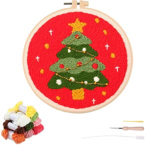 artcici Punch Needle Kit for Beginners with Halloween Pumpkin Black Cat Pattern Tool and Yarn, Easy Embroidery Rug Hooking Set (Pumpkin)