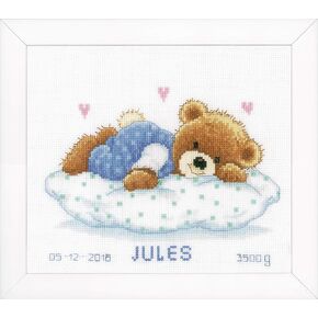 Vervaco Counted Cross Stitch kit Snoozing Teddy Bear