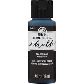 FolkArt 6443 Home Décor Chalk Furniture & Craft ,Acrylic Paint in Assorted Colors, 2 oz, Rich Black