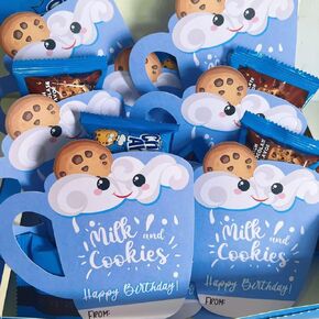 Cookies and Milk Gift Tags, Funny Cookies and Milk Kids Party Favors Decorations, Valęntines Day, Birthday, Easter, Graduation, Baby Shower, Chrįstmas Treats Decor, Cute Classroom Gifts Decor