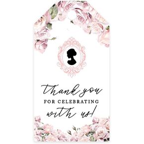Andaz Press 2x3.75 Inch Personalized Cielito Lindo Baby Shower Decorations, Pink Thank You Tags with String, Cielito Lindo Party Decorations, Baby Shower Tags for Favors Gifts, Mexican Theme, 20 Pack