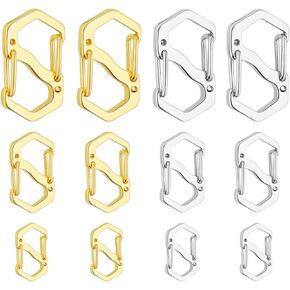 12 PCS Necklace Shortener, Double Lobster Clasp 3 Size Silver and Glod Stainless Steel Lobster Clasp Necklace Shortener for DIY Jewelry Making and Repair