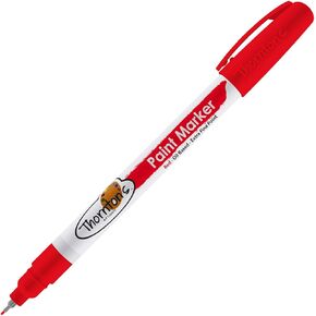 Thornton's Art Supply Vibrant Premium Oil-Based Paint Markers Pen Extra Fine Red for Craft, Rock Painting | Safe for Kids | Write on Multi Surface Glass Metal Stone Ceramics Wood Rubber Plastic