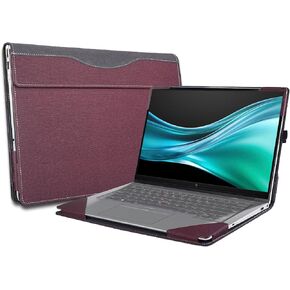 14 inch Laptop Case Cover for HP EliteBook 840 845 /ZBook Firefly G9 G10 G11 & Elite x360/EliteBook 1040 G9 G10,Notebook PC Sleeve PU Leather Protective Bag Accessories (Burgundy)