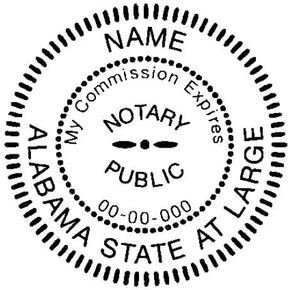 Round Notary Stamp for State of Alabama - Self Inking Stamp