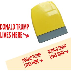 Donald Trump Lives Here Stamp Self-Inking Stamp for $20 Bill White House Design (Yellow)
