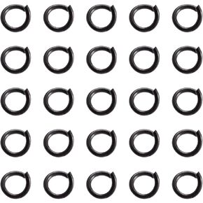 Pandahall 200Pcs 304 Stainless Steel Open Jump Rings Connectors 18 Gauge 6mm Diameter Electrophoresis Black for DIY Jewelry Making