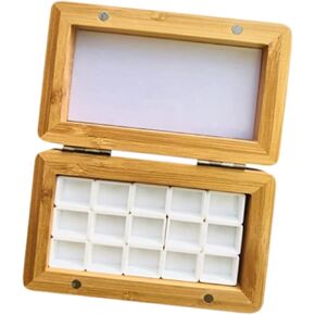 Watercolor Paint Set with Wooden Palette, Light Brown