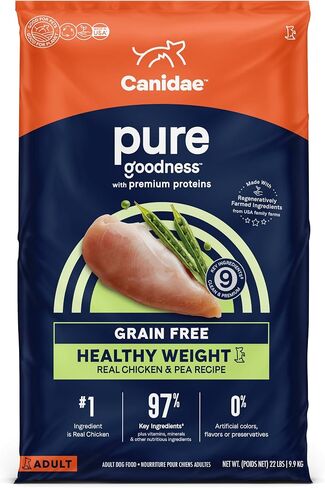 Canidae Pure Healthy Weight Limited Ingredient Premium Adult Dry Dog Food, Real Chicken & Pea Recipe, 22 lbs, Grain Free in Saudi Arabia