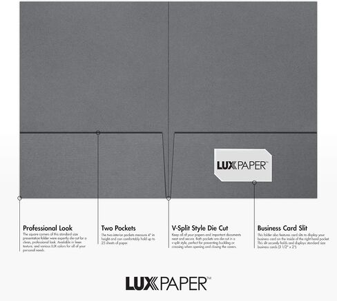 LUXPaper 9" x 12" Presentation Folders | Two Pocket | Natural | 80lb. Cover | 25 Qty in Saudi Arabia