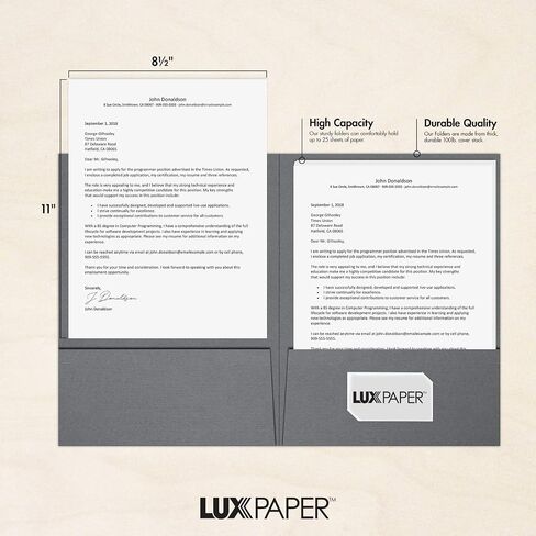 LUXPaper 9" x 12" Presentation Folders | Two Pocket | Natural | 80lb. Cover | 25 Qty in Saudi Arabia