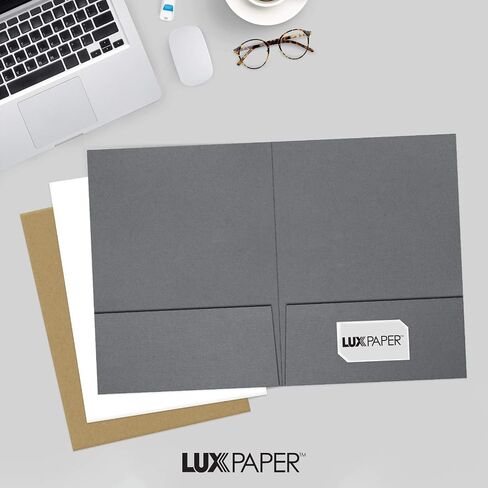 LUXPaper 9" x 12" Presentation Folders | Two Pocket | Natural | 80lb. Cover | 25 Qty in Saudi Arabia