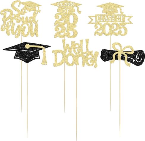 Gyufise 12Pcs Congrats Grad 2025 Centerpiece Sticks Glitter 2025 Graduation Done Diploma Table Flower Centerpieces Sticks Class of 2025 Party Decorations for 2025 Graduation Party Supplies Pink in Saudi Arabia
