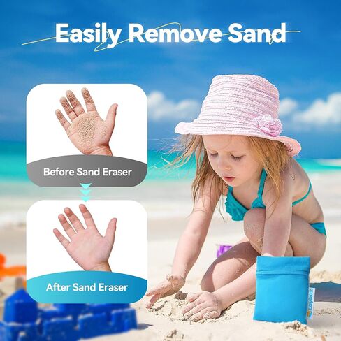 Eraser Sand - مزيل الرمال القابل لإعادة التعبئة للشاطئ مع حزام يدوي مرن للعائلات في إجازة ، وحجم كبير مع حقيبة ووزارة قابلة للاستمتاع ، 3 مكونات فقط in Kuwait