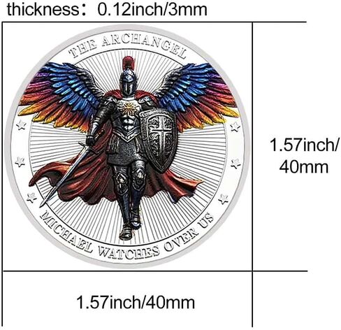 The Archangel St Michael Challenge Coin Collector - Psalm 91:10-11 (Silvery) in Kuwait