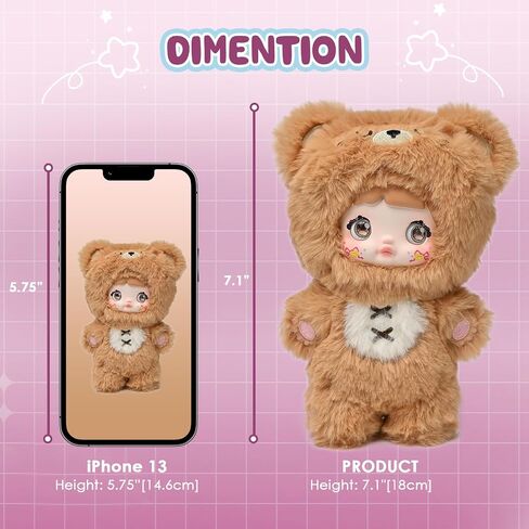 Blind Box Loveliness Never Ends Series Plush - 3 Expressions Adorable Mystery Plush Toys for Collectors - 7.1IN Random Surprise Doll with Unique Designs, 1PCS (Upgrade Packaging) in Kuwait