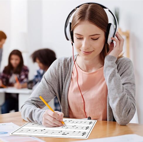 24Pcs Dry Erase Music Staff Lap Boards for Student Reusable Musical Notes Double Sided Erasable Cardboard Music Note Whiteboard for Musical Teacher Classroom Homeschool Portable Teaching Tool 12" x 9" in Saudi Arabia