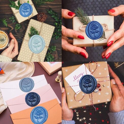 Blue Wax Seal Sticks -5 Color Glue Gun Sealing Wax Sticks for Wax Seal Stamp - Perfect for Wedding Invitations, Cards Envelopes, Snail Mails, Wine Packages Pack of 10 (10, Blue) in Saudi Arabia