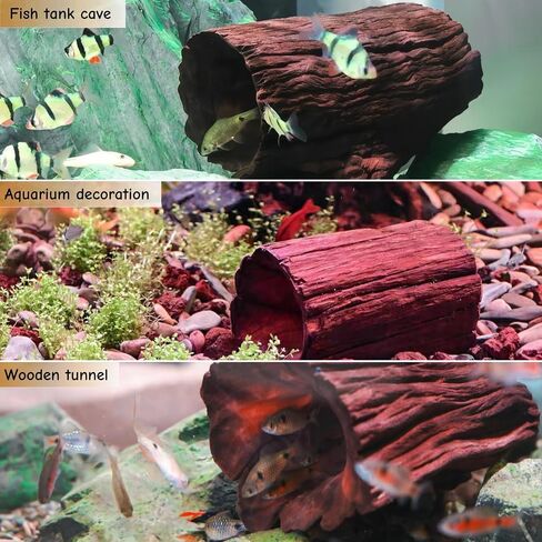 Natural Wood Aquarium Cave Betta Fish Hideout for Aquarium Fish Tank Decorations-Reptile Hide-Snake Hide-Cave for Cichlids Habitat Shelter for Crayfish Shrimp and Other Aquatic Pets 6.1-9.8" in Saudi Arabia
