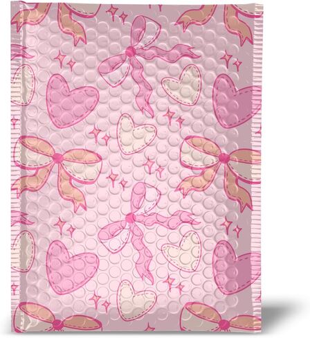 6x9 Designer Bubble Poly Mailer 50 Pack Heavy Duty Waterproof Self Seal Shipping Bags for Small Business Large Mailing Envelopes Bulk Tear Resistant Padded Pink Coquette Bubble Mailer in Saudi Arabia