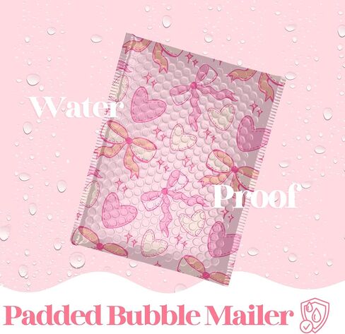6x9 Designer Bubble Poly Mailer 50 Pack Heavy Duty Waterproof Self Seal Shipping Bags for Small Business Large Mailing Envelopes Bulk Tear Resistant Padded Pink Coquette Bubble Mailer in Saudi Arabia