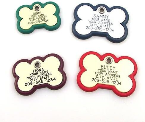 علامة معرف PET Luckypet ، علامة إطار العظم ، علامات الكلب الوعرة مع إطار ملون ، محفور مخصص ، كبير ، أسود وغير مقاوم للصدأ in Kuwait