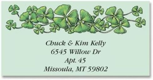 Personalized Shamrocks St. Patrick's Day Address Labels - Set of 144 Self-Adhesive, Flat-Sheet Irish Labels in Saudi Arabia