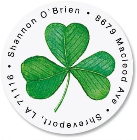 Personalized Shamrocks St. Patrick's Day Address Labels - Set of 144 Self-Adhesive, Flat-Sheet Irish Labels in Saudi Arabia