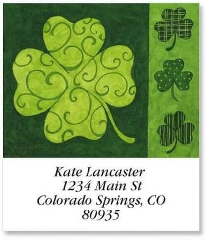 Personalized Shamrocks St. Patrick's Day Address Labels - Set of 144 Self-Adhesive, Flat-Sheet Irish Labels in Saudi Arabia