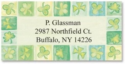 Personalized Shamrocks St. Patrick's Day Address Labels - Set of 144 Self-Adhesive, Flat-Sheet Irish Labels in Saudi Arabia
