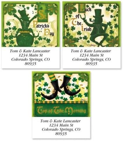 Personalized Shamrocks St. Patrick's Day Address Labels - Set of 144 Self-Adhesive, Flat-Sheet Irish Labels in Saudi Arabia