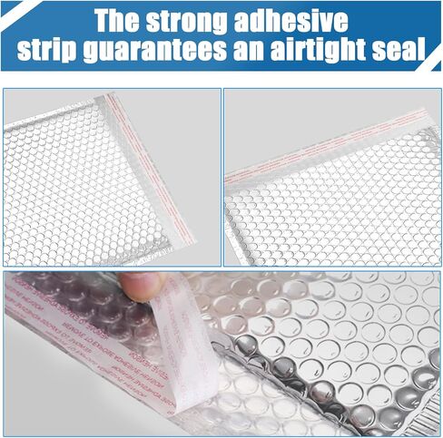 10Pack مرسل الفقاعة المعزولة الحرارية ، مرسلات الفقاعات المعدنية المقاومة للماء ، مظاريف شحن بارد للطعام ، حجم داخلي 10.6 × 14.1 بوصة ، مظاريف شحن ختم ذاتي للشحن البارد in Kuwait