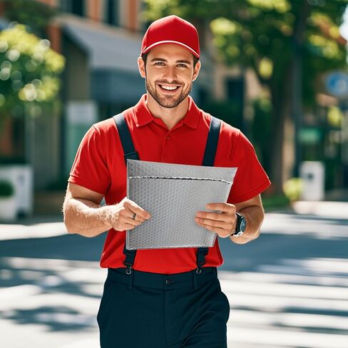 10Pack مرسل الفقاعة المعزولة الحرارية ، مرسلات الفقاعات المعدنية المقاومة للماء ، مظاريف شحن بارد للطعام ، حجم داخلي 10.6 × 14.1 بوصة ، مظاريف شحن ختم ذاتي للشحن البارد in Kuwait