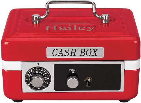 Custom Children’s Cash Box, Metal Piggy Bank Lockbox with Coin Slot, Blue in Kuwait