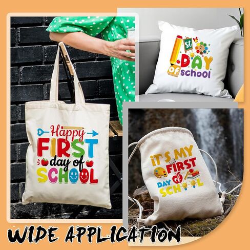 Back to School Iron on Transfers - 20 Sheets First Day DTF Ready to Press 1st Day of School Heat Transfer Designs Stickers Patches Vinyl Decals Paper for T Shirts Clothes Applique DIY Crafts in Saudi Arabia